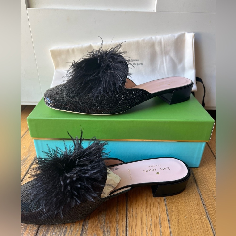 KATE SPADE NEW YORK-Gala Mule/Slide-Black-Size 10 -NWB And Dust Bag